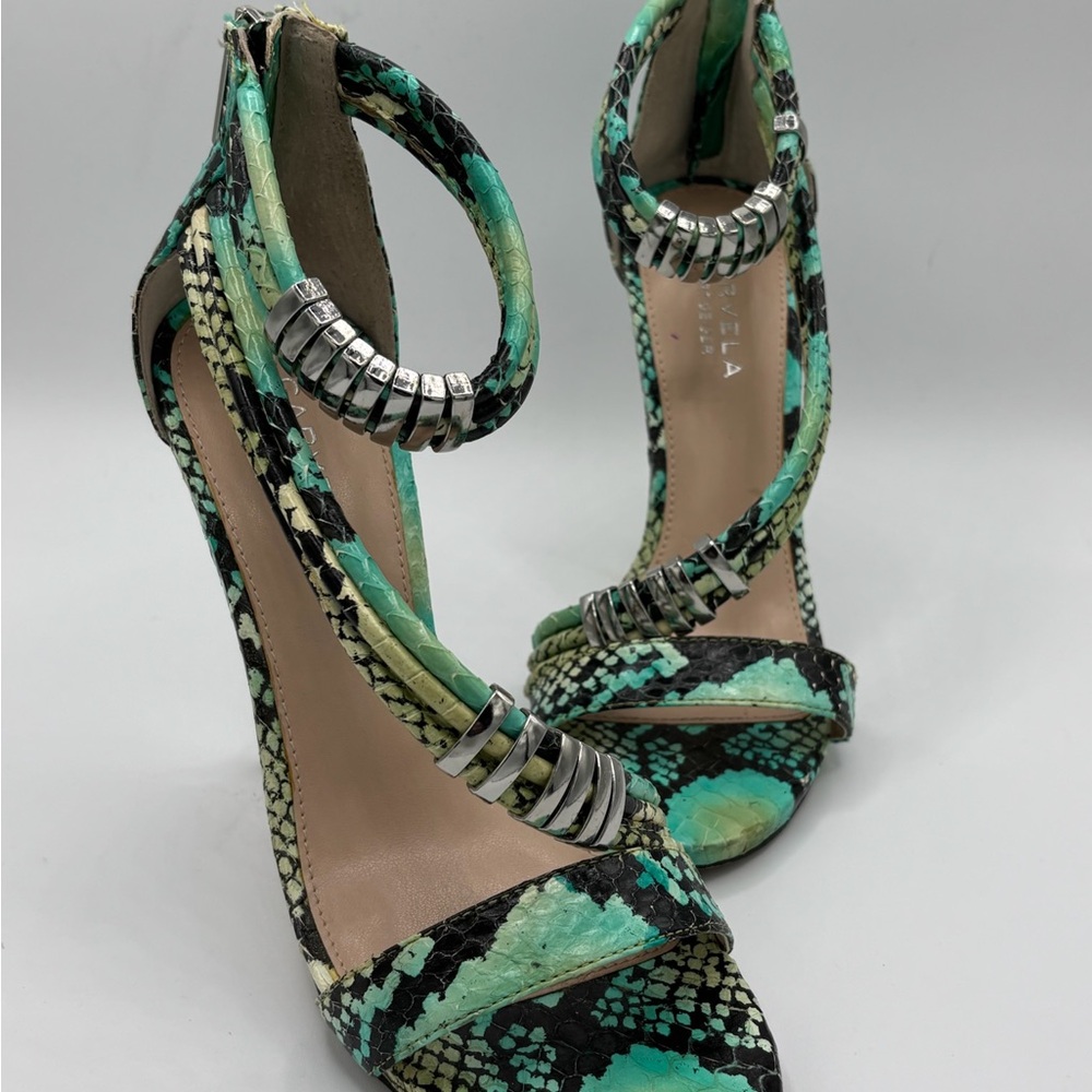 Carvela by Kurt Geiger Green Snake Print Heels